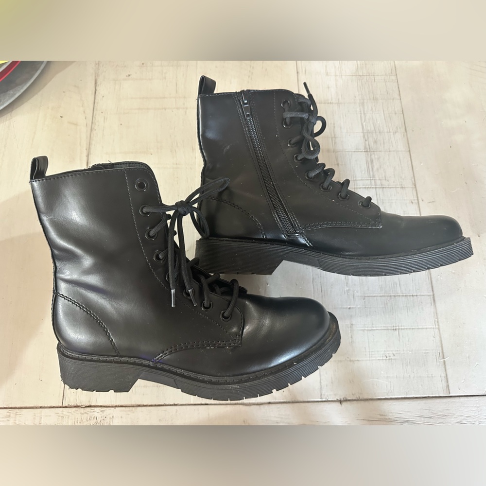 Time and Tru Black Combat Boots